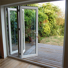 Folding patio exterior glass doors hardware/bi folding glass doors - 副本