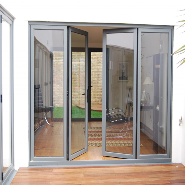 House used aluminium tempered glass swing open door order from china manufacture