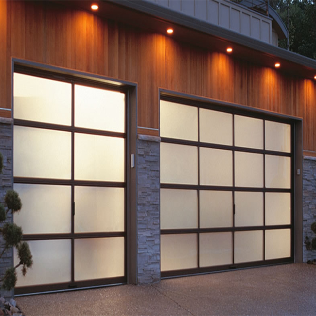 Aluminum Glass Panel Automatic Garage Door
