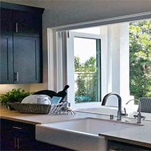 Customized UPVC/PVC windows double glazed, folding glass window