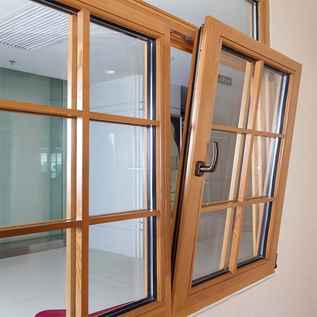 Australia standard aluminium tilt&turn window wooden color