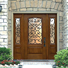 Beautiful solid wood internal doors with iron art design